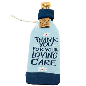 Primitives by Kathy Blue Cheers "Thank YOU" Bottle Cover NWT